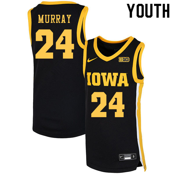 Youth #24 Kris Murray Iowa Hawkeyes College Basketball Jerseys Sale-Black